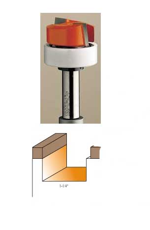 852.503.11B CMT Dado &amp; Planer Bit with bearing, 1-1/4" diameter, 1/2" shank 852.503.11B
