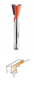 818.096.11 CMT Dovetail Bit 3/8" diameter, 9º, 1/4" shank 818.096.11