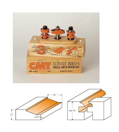 CMT Lonnie Bird's Small Arch Door Set 800.524.11 CMT Lonnie Bird's Small Arch Door Set, 1/2" shank 800.524.11