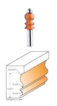 855.901.11 CMT Molding Bit, 15/16" diameter, 1/2" shank 855.901.11