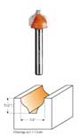 865.001.11 CMT Decorative Ogee Bit, 3/4" diameter, 1/4" shank 865.001.11