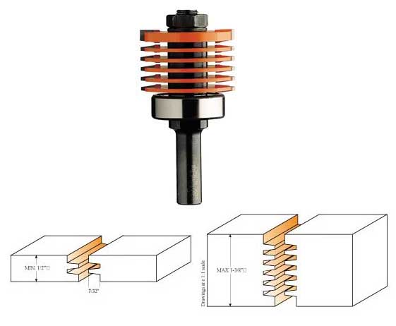 800.606.11 CMT Professional Finger Joint Bit, 1-7/8" diameter, 1/2" shank 800.606.11