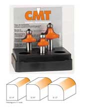 CMT 838.001.11 CMT Roundover Router Bit Set 1/4" shank 838.001.11