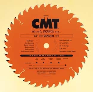 214.040.10 CMT General Blade, 10" diameter, thin kerf 214.040.10