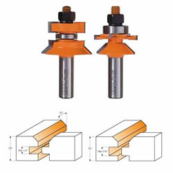 855.506.11 CMT V-Tongue and Groove Set, 1/2" shank 855.506.11