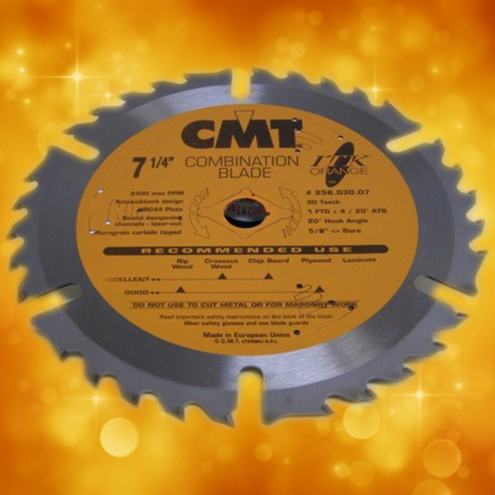 CMT 7.25" ITK Combination Saw Blade 256.030.07 