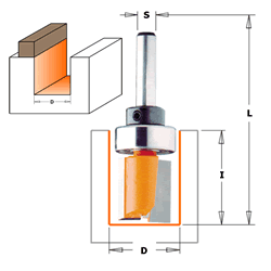 CMT Pattern Router Bit 811.142.11B (Short Series) 9/16" diameter, 1/4" shank