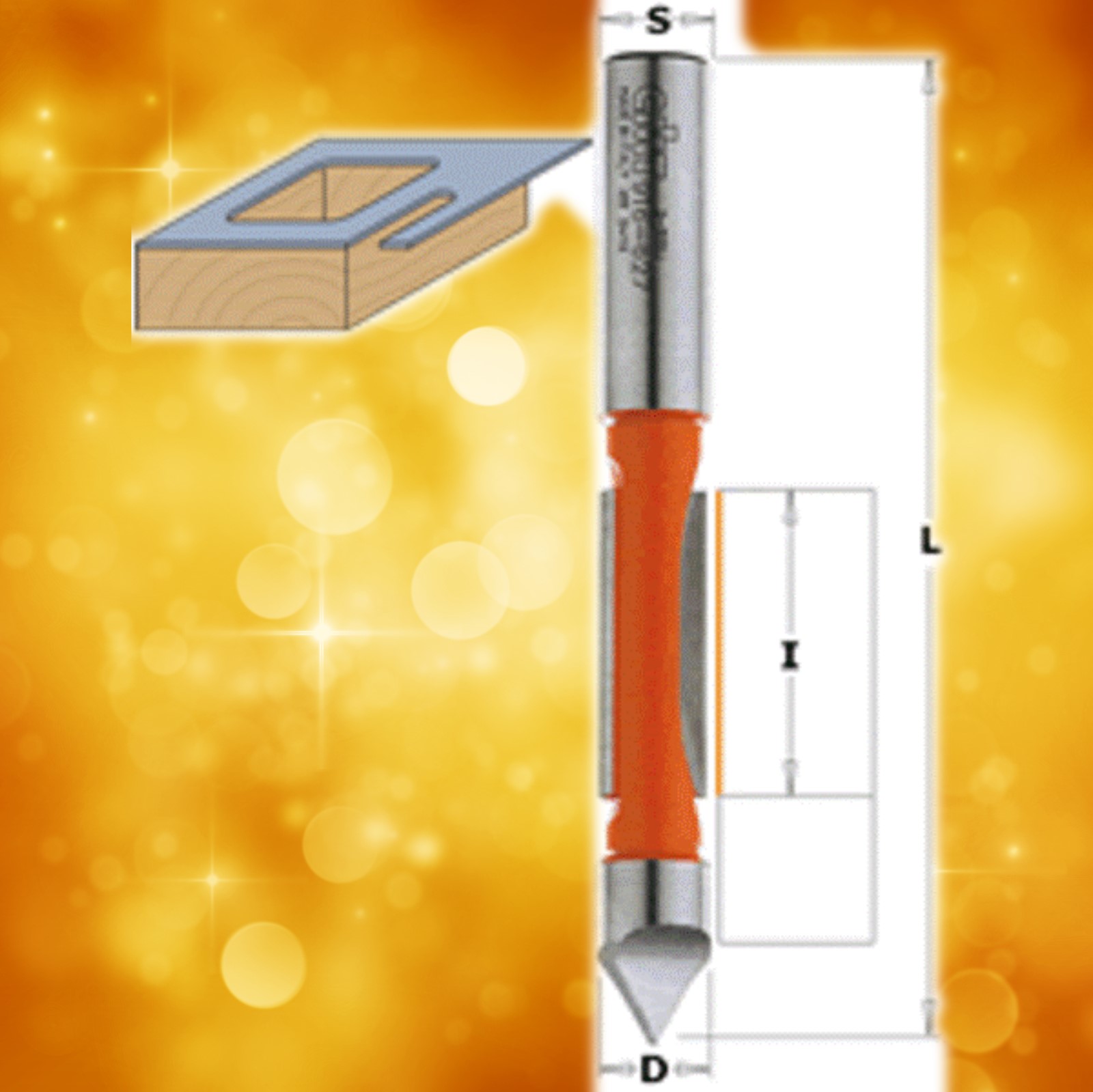 CMT Panel Pilot Router Bit 816.095.11, 3/8" diameter, 1/4" shank