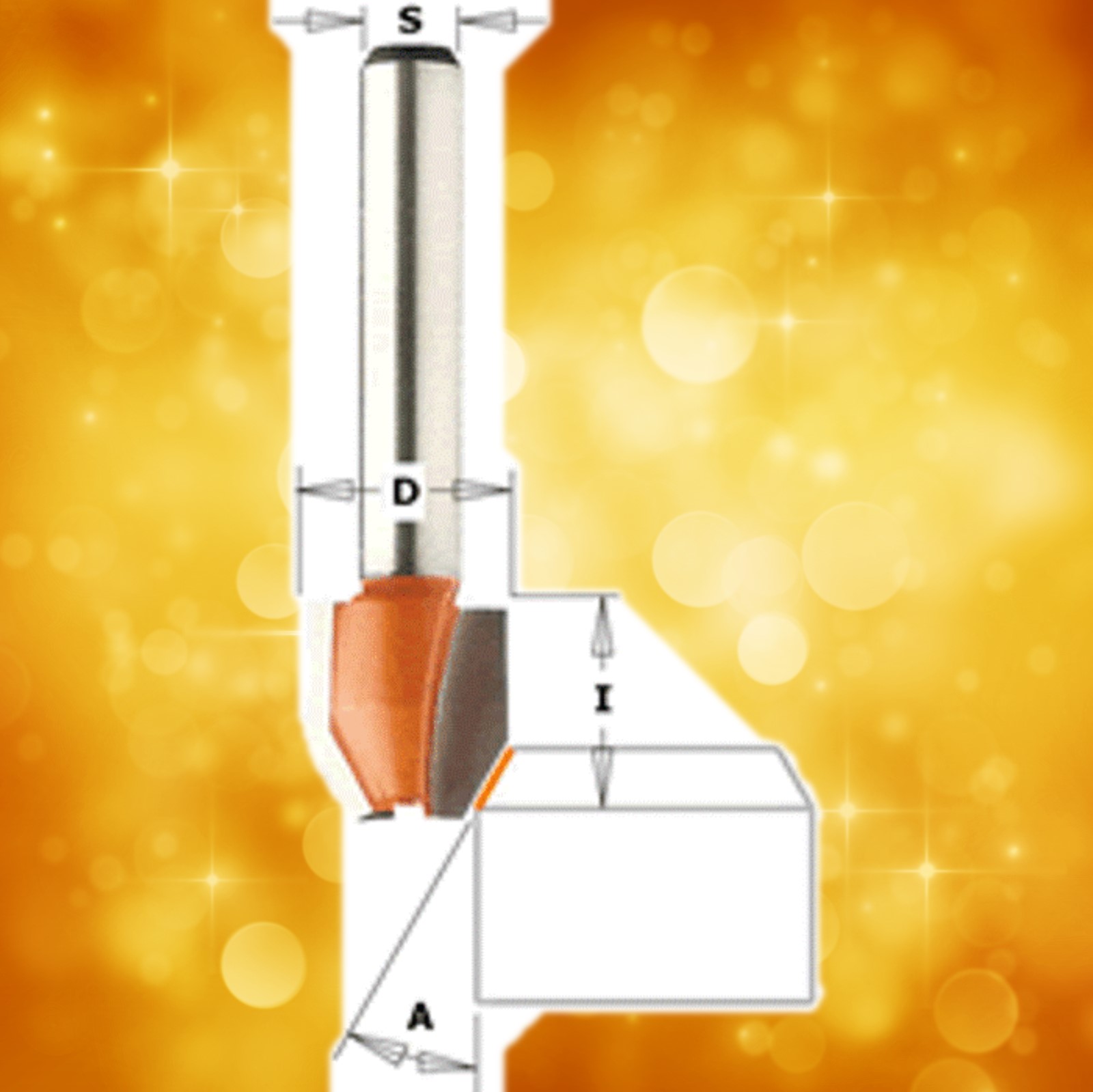 CMT Combination Trimmer Router Bit, 45&#186;, 1/4&quot; shank 821.045.11