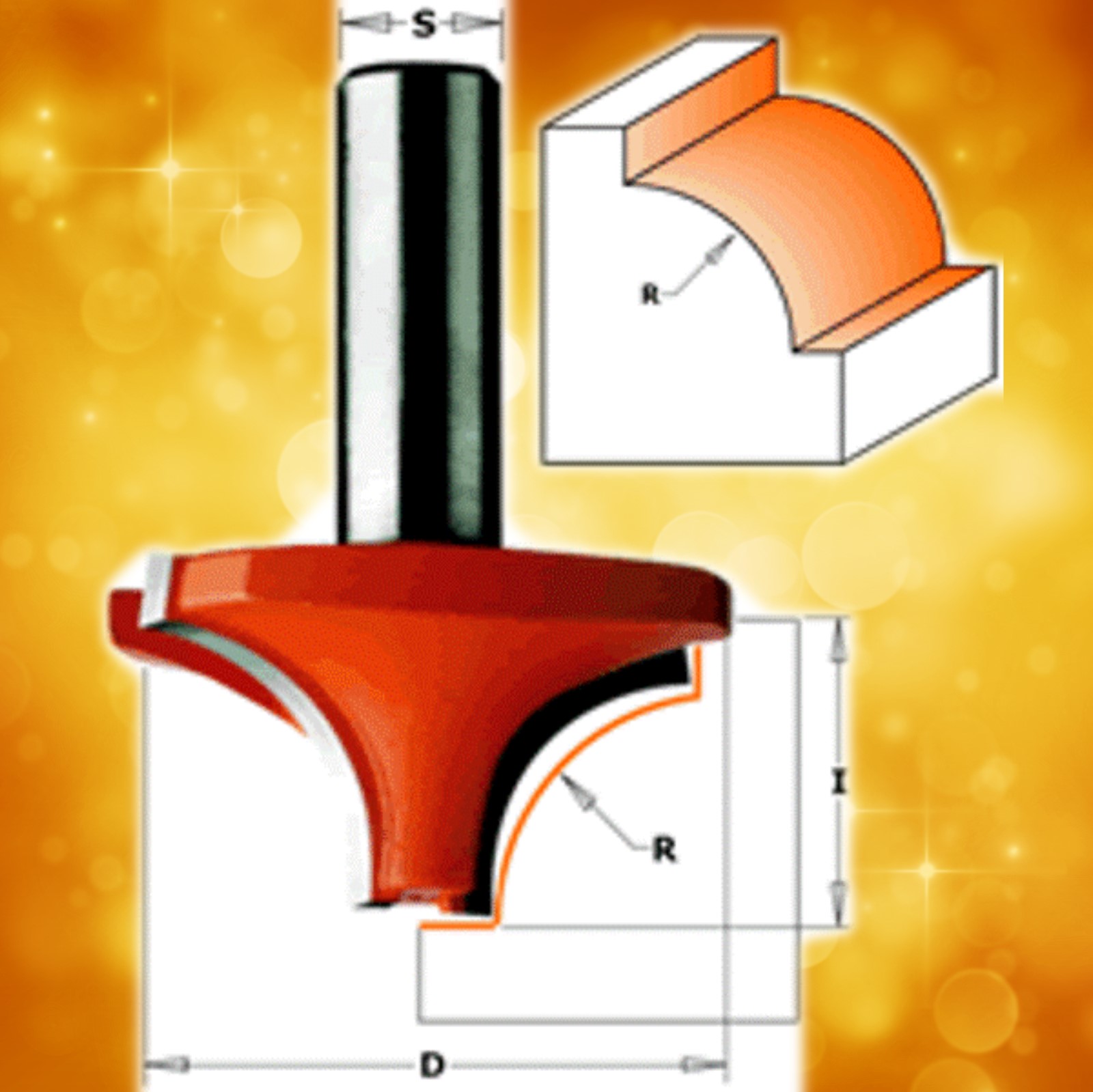 CMT Ovolo Router Bit 827.560.11 15/64" radius 1/2" shank