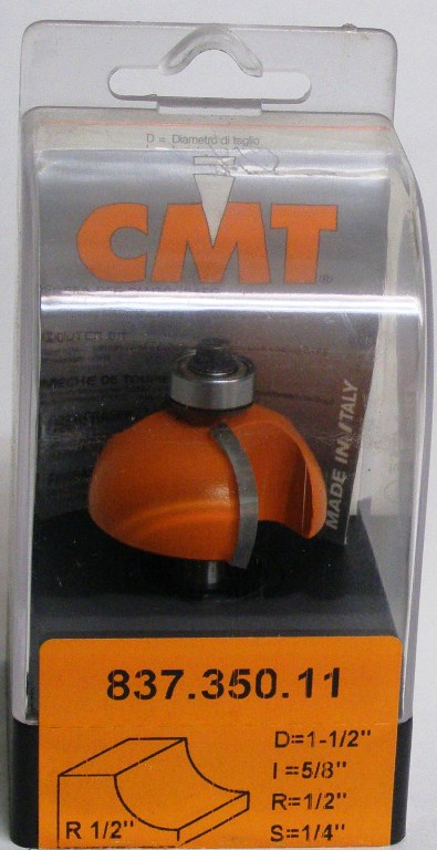 CMT 1/2&quot; Cove Router Bit 1/4&quot; shank 837.350.11
837.350.11