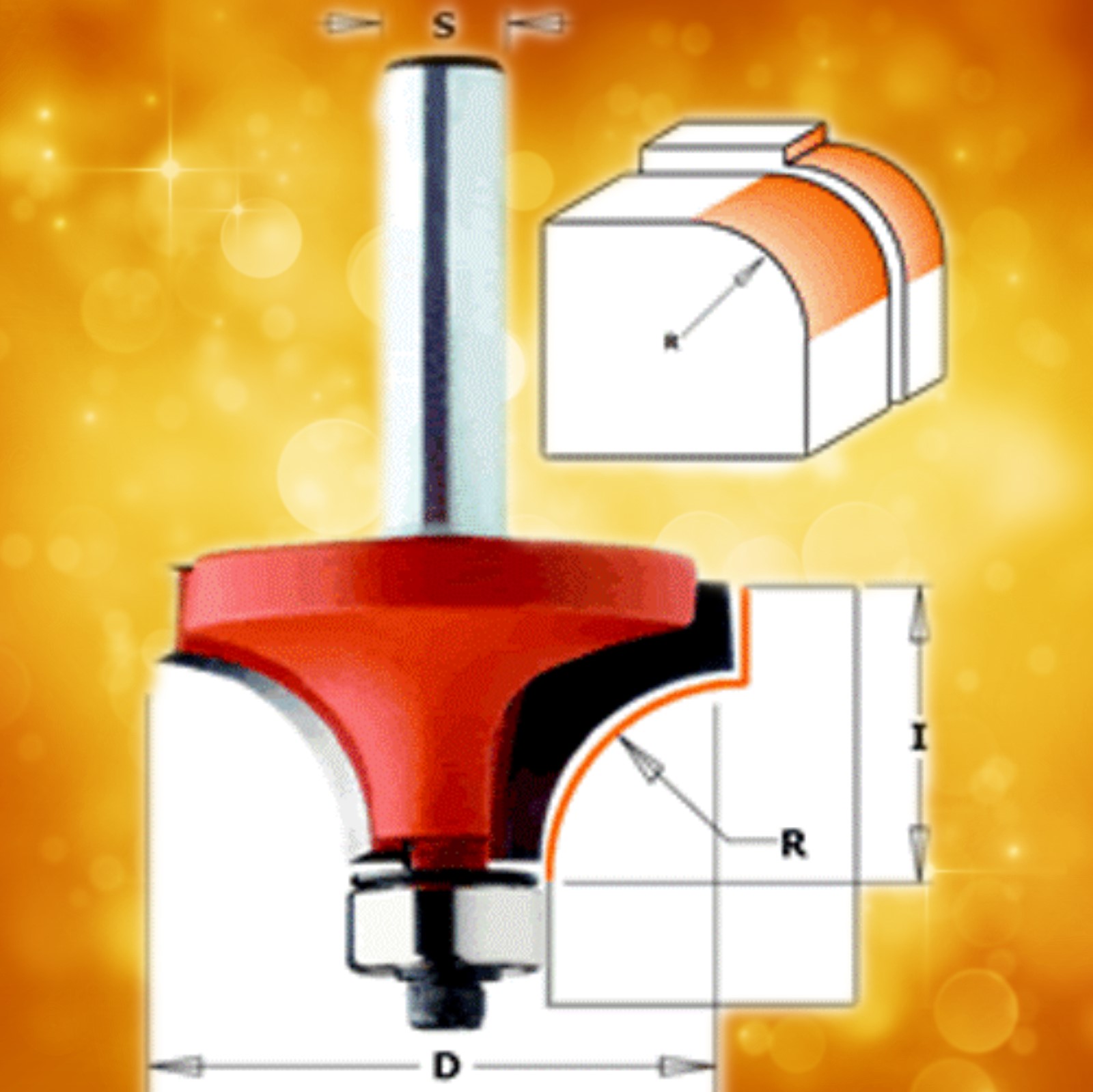 CMT Roundover Router Bit 838.380.11 1/2" radius 1/4" shank