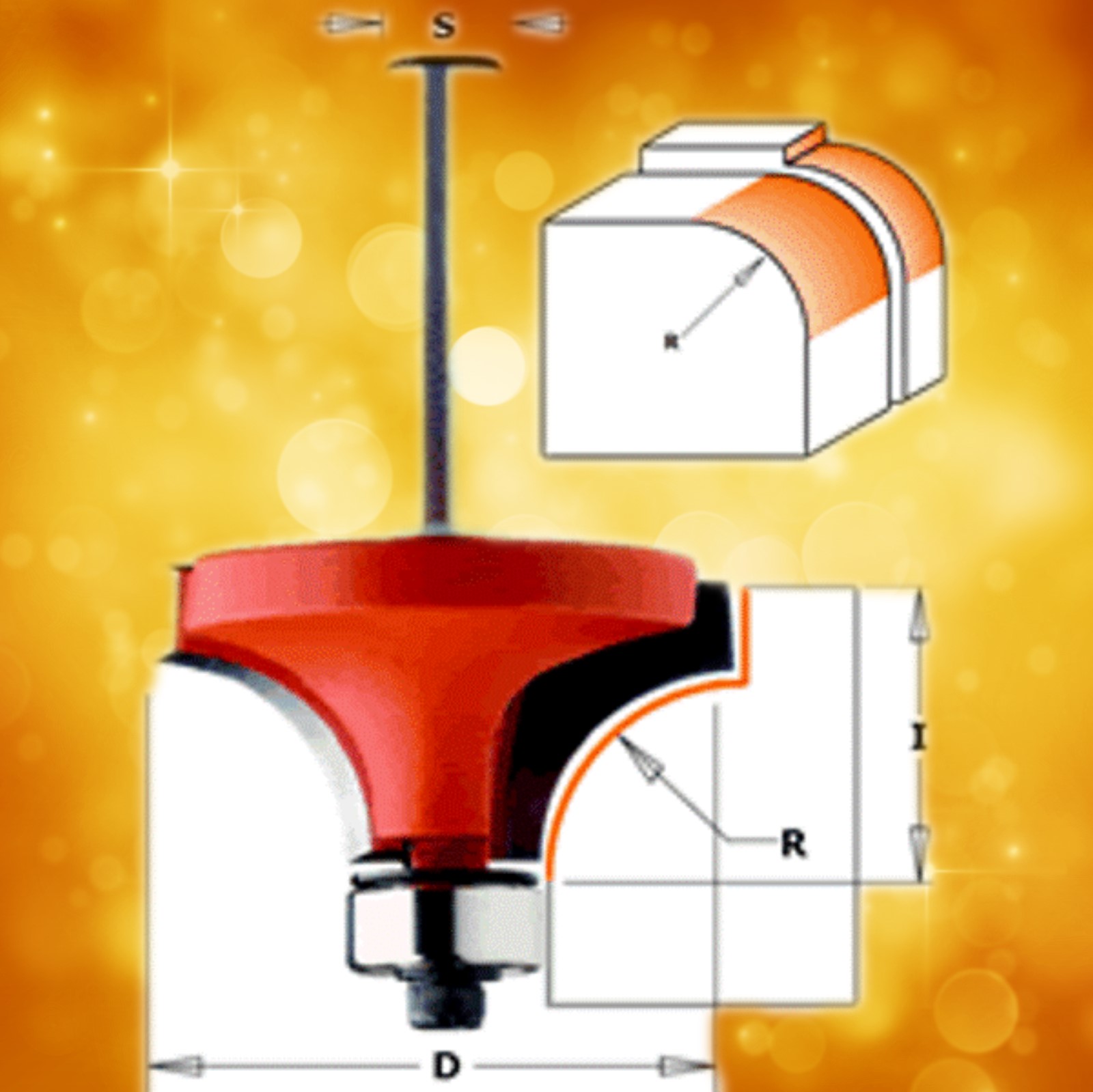 CMT Roundover Router Bit 5/8" radius 1/2" shank