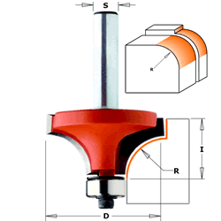 CMT Roundover Router Bit 1-1/4" radius 1/2" shank