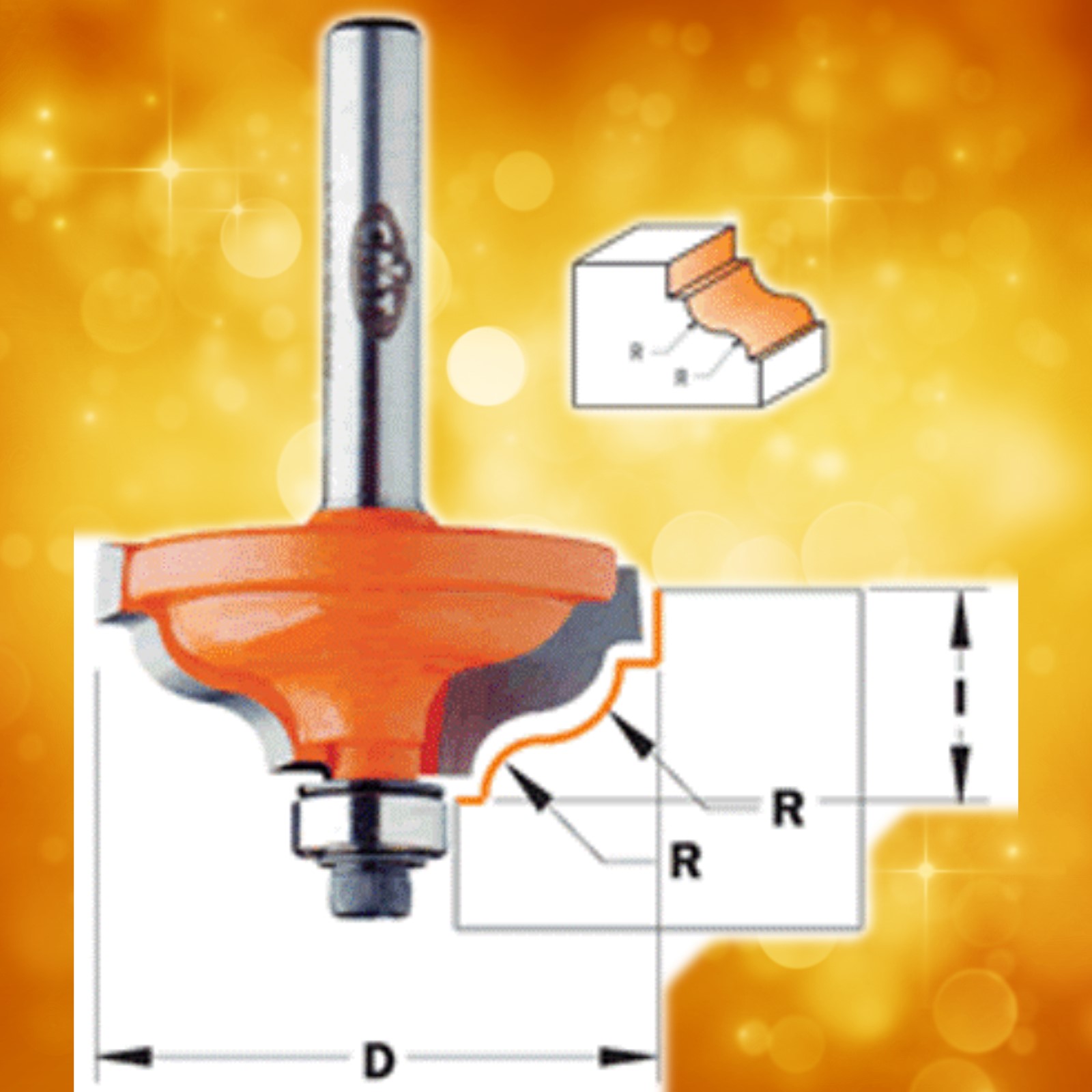 CMT Ogee with Fillet Router Bit 847.825.11 (Series 847) 3/16" - 9/64" radius, 1/2" shank