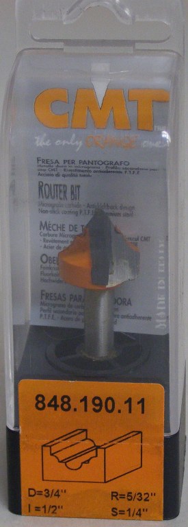 CMT 3/4&quot; Dia. Plunge Ogee Router Bit 1/2&quot; cutting length, 1/4&quot; shank 848.190.11
848.190.11