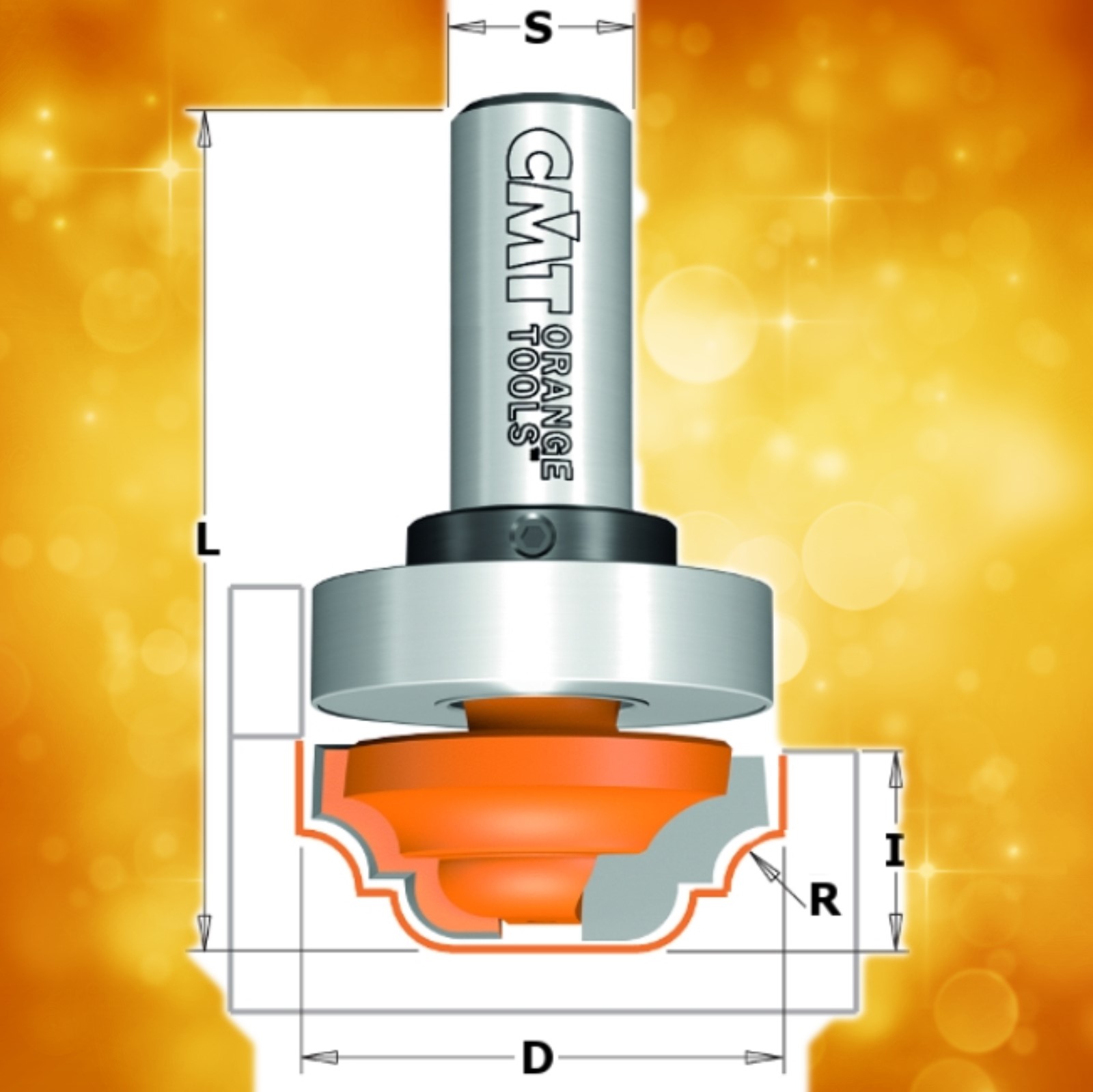 CMT Plunge Ogee Router Bit with bearing 848.191.11B, 3/4" diameter, 7/16" cutting length, 1/4" shank