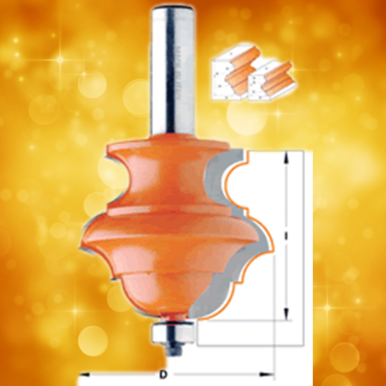 CMT Multiprofile Router Bit 856.801.11  Profile A, 1/2" shank