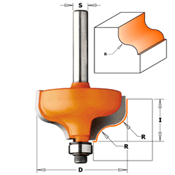 CMT Ogee Router Bit 860.040.11 (Series 860) 5/32" radius, 1/4" shank