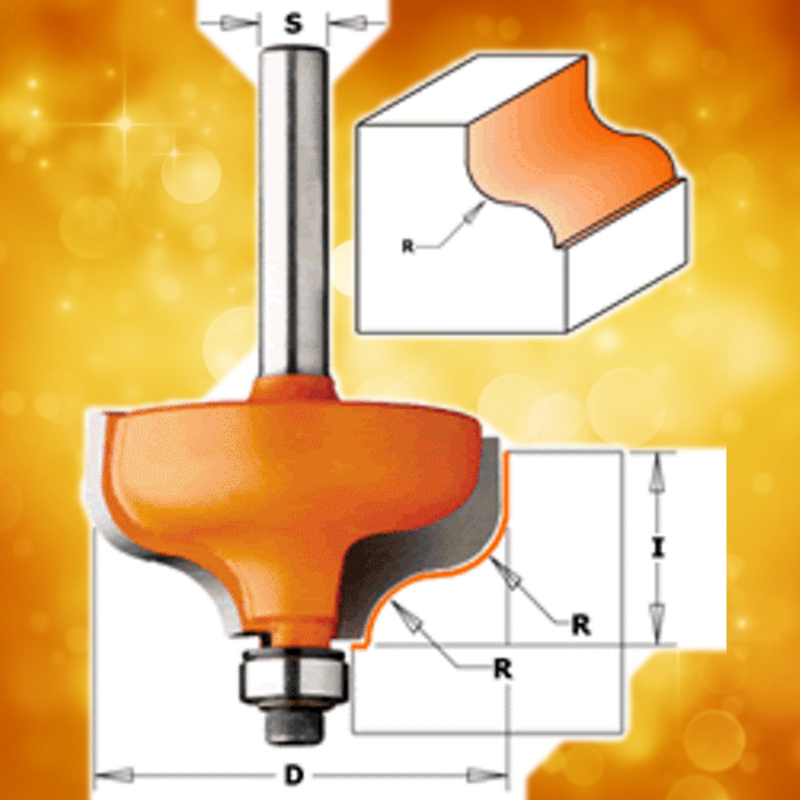 CMT Ogee Router Bit 860.540.11 (Series 860) 5/32" radius, 1/2" shank