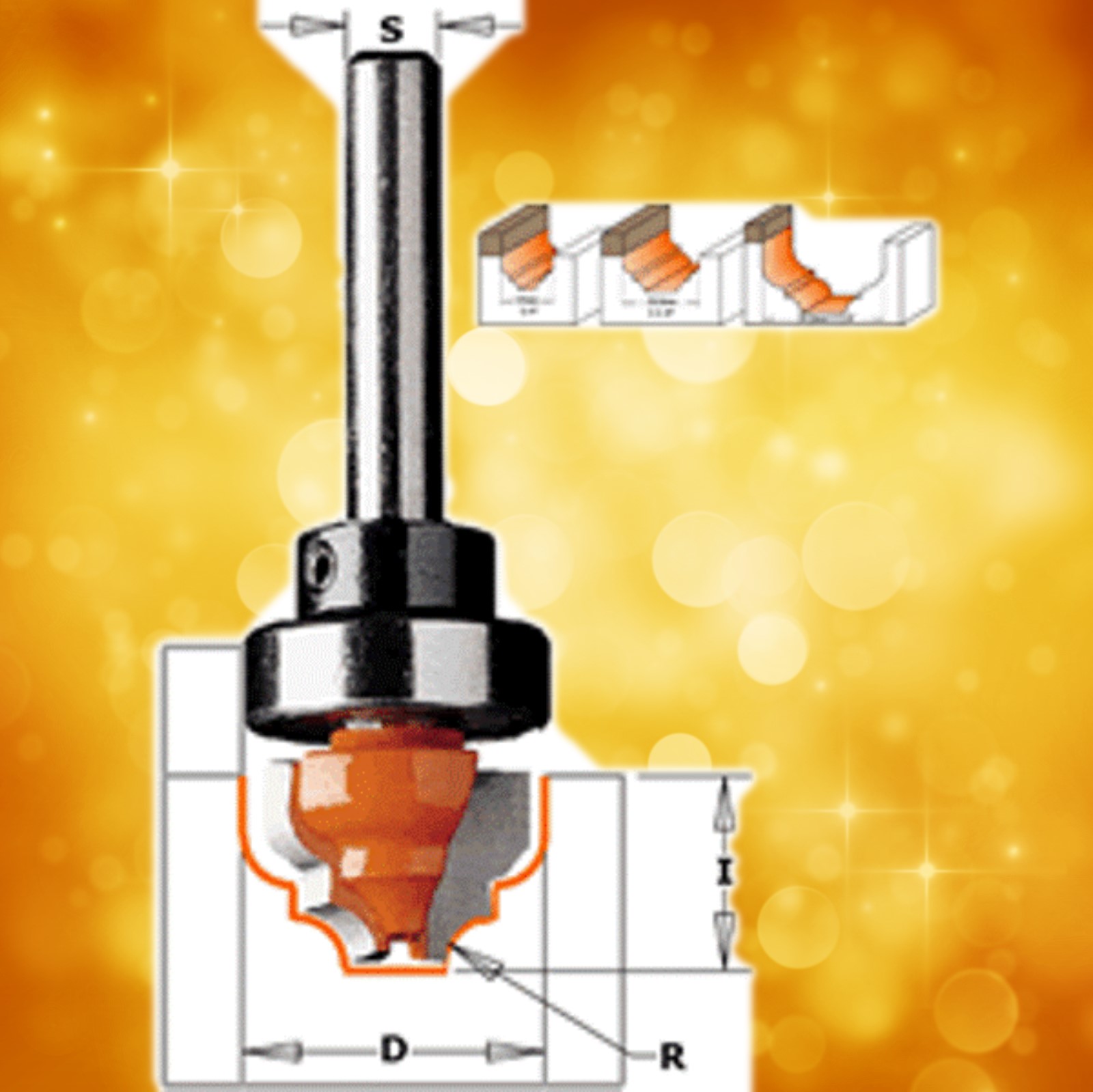 CMT Classical Panel Ogee Router Bit 865.201.11B 3/4" diameter, 1/4" shank