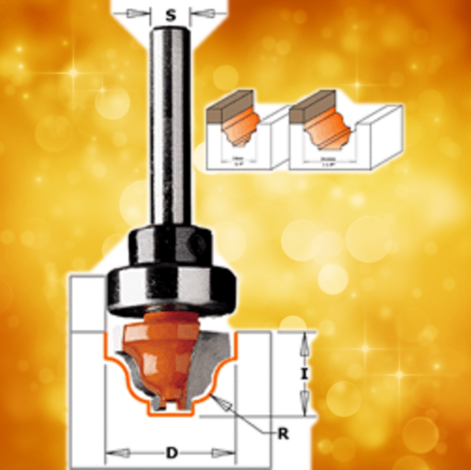 CMT Classical Panel Ogee Router Bit 865.702.11B  1-1/8" diameter, 1/2" shank