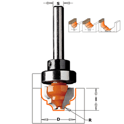 CMT Classical Ogee Bead Router Bit with Top Bearing 865.802.11B 1-1/8" diameter, 1/2" shank