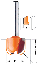 CMT Bowl and Tray Router Bit 851.501.11, 3/4" diameter, 1/2" shank