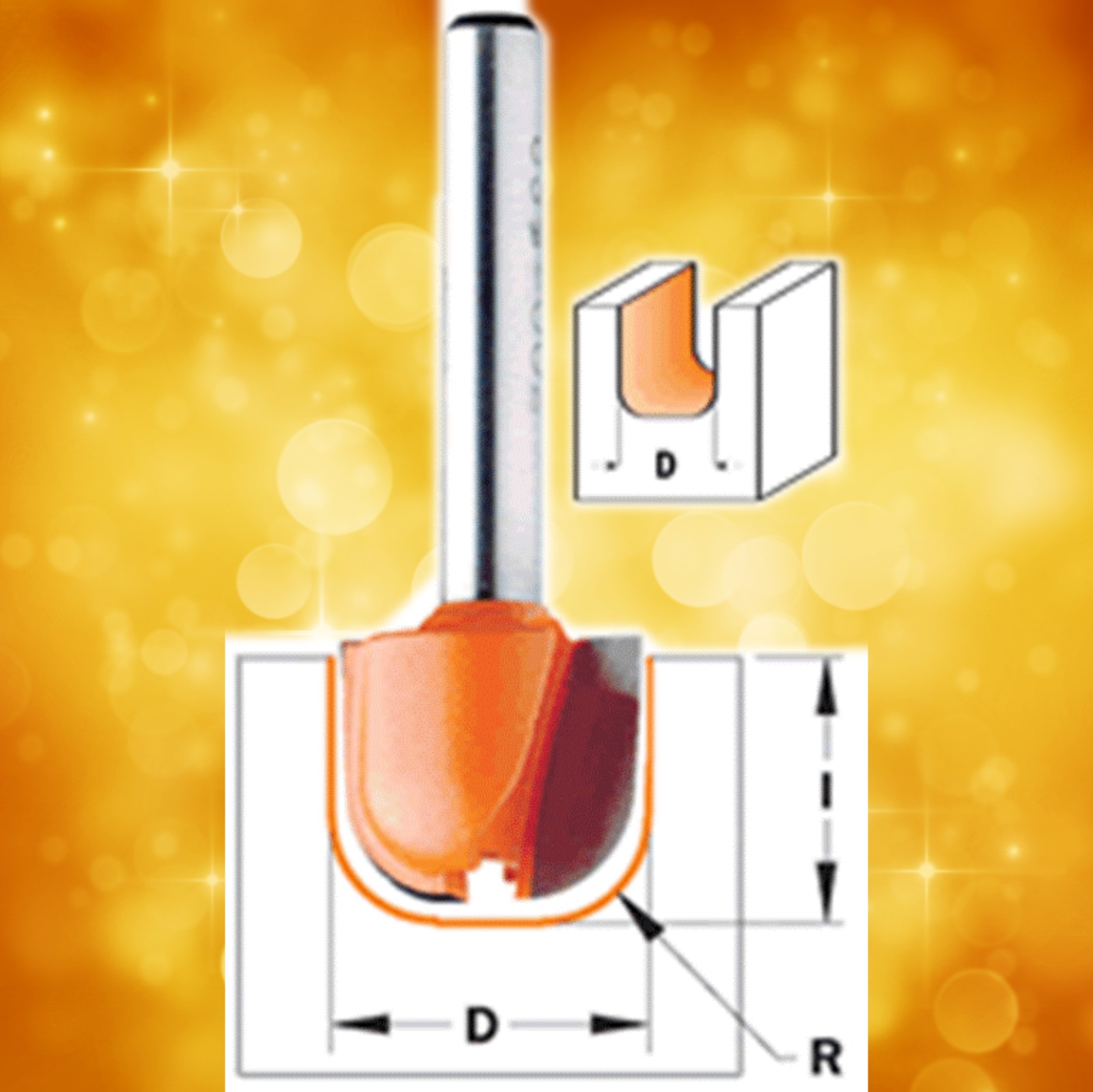 CMT Bowl and Tray  Router Bit 851.502.11, 1-1/4" diameter, 1/2" shank