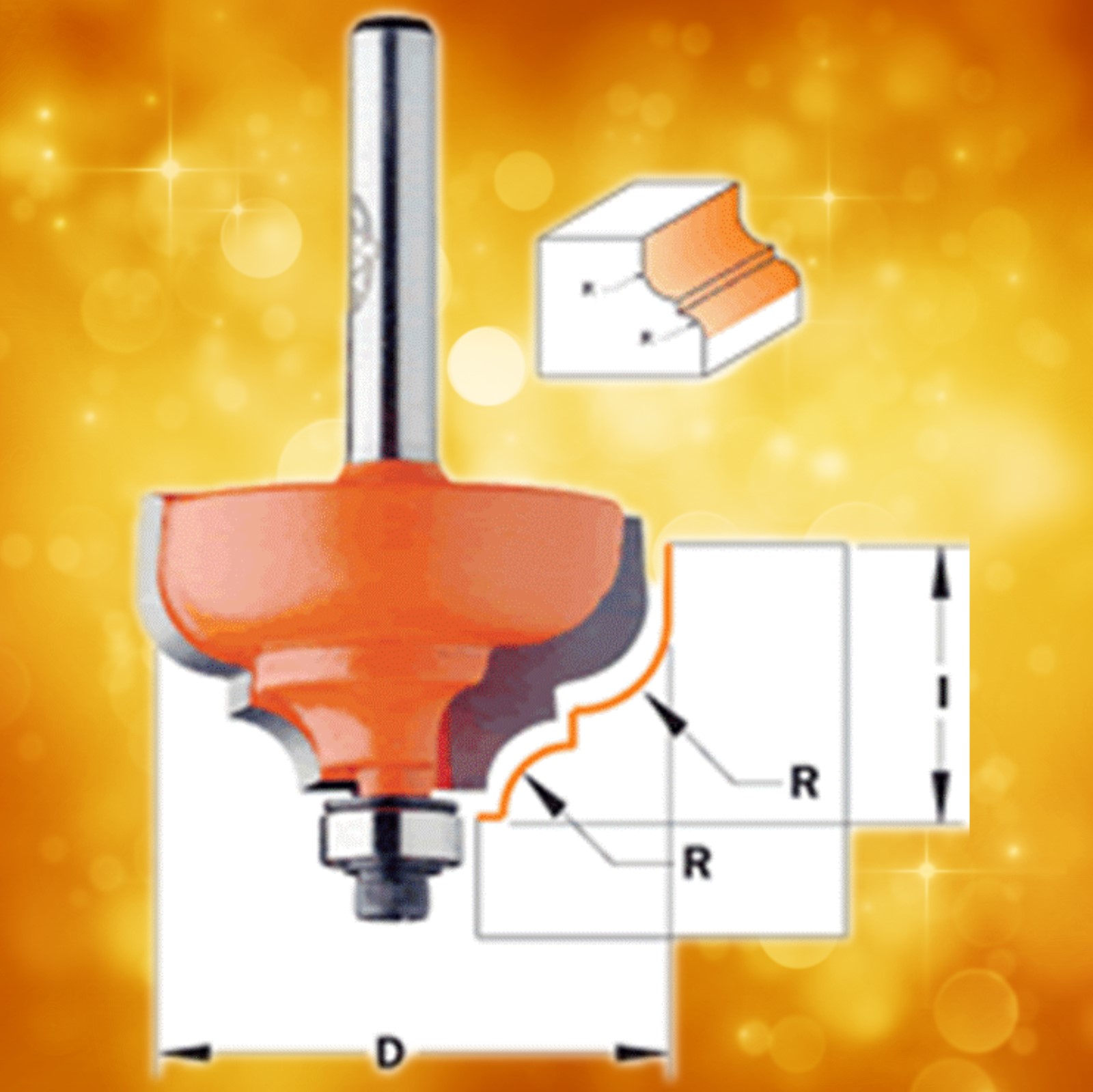 CMT Classical Ogee Router Bit 844.287.11  (Series 844) 5/32" radius, 1/4" shank