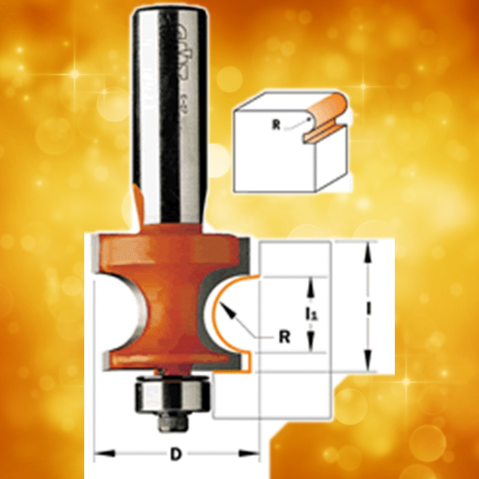 CMT Corner Beading Router Bit 861.532.11, 1/8" radius, 1/2" shank