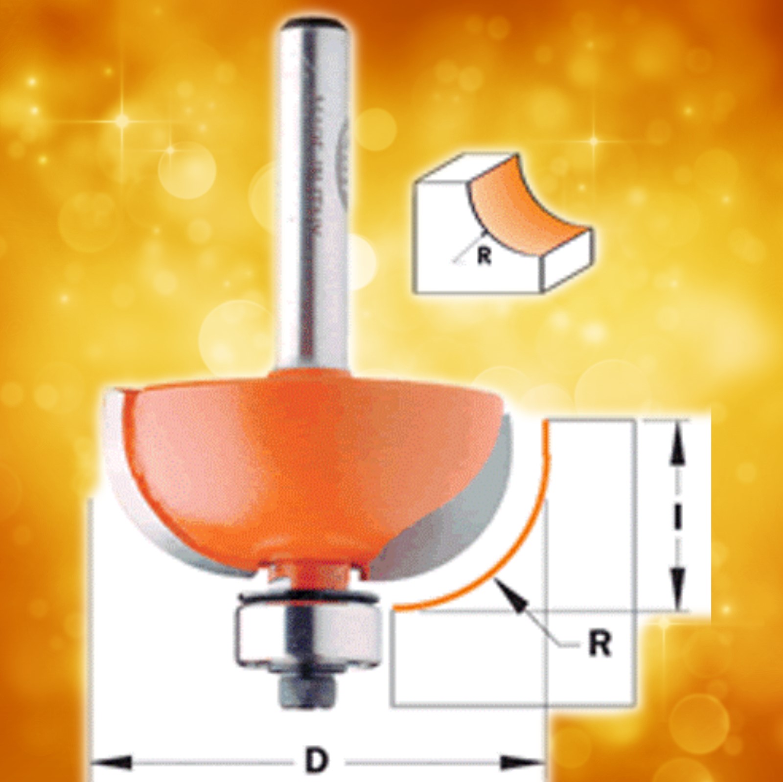 CMT Cove Router Bit 837.190.11 3/16" radius 1/4" shank