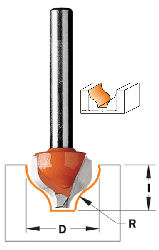 CMT Decorative Ogee Router Bit 865.501.11, 3/4" diameter, 1/2" shank