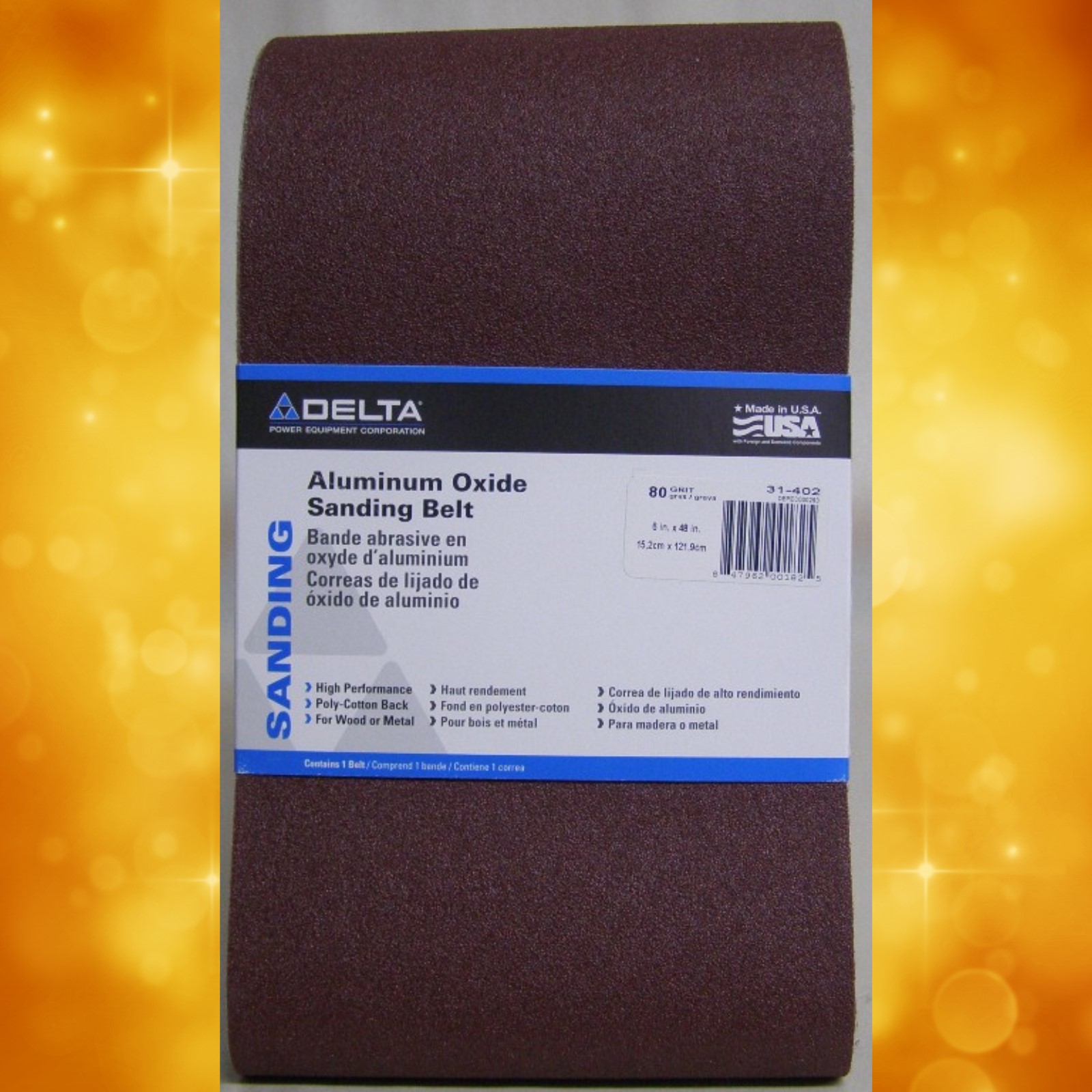 Delta 6" x 48" Al Oxide Sanding Belts 80 Grit Coarse 31-402