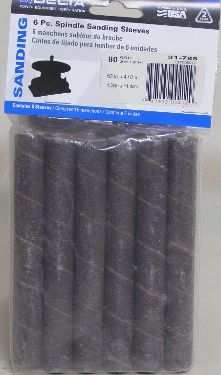 Delta 31-788 1/2&quot; Sanding Sleeves 4 1/2&quot; 80 grit (pkg/6)
31-788