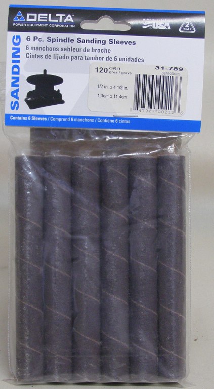 Delta 31-789 1/2&quot; Sanding Sleeves 4-1/2&quot; 120 grit (pkg/6)
31-789