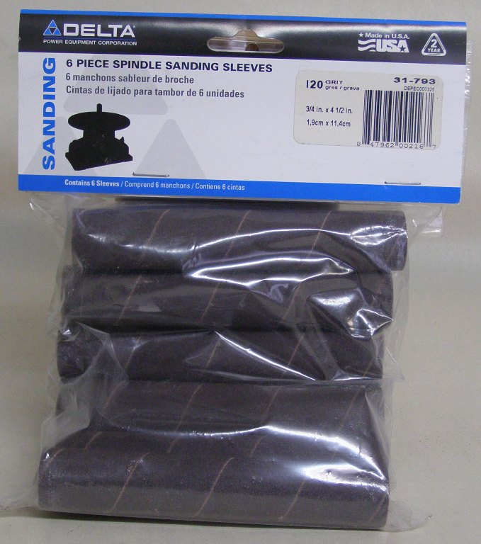 Delta 31-793 3/4&quot; Sanding Sleeves 4-1/2&quot; 120 grit (pkg/6)
31-793