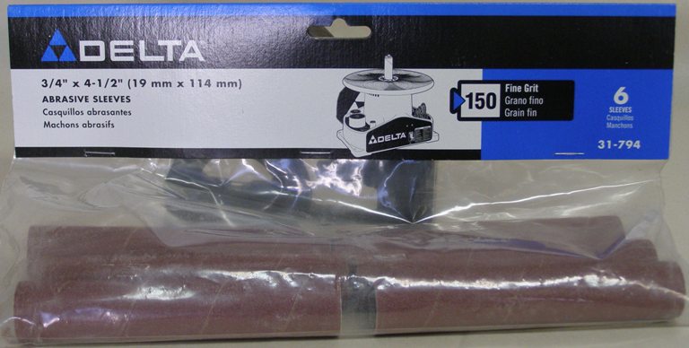 Delta 31-794 3/4&quot; Sanding Sleeves 4-1/2&quot; 150 grit (pkg/6)
31-794