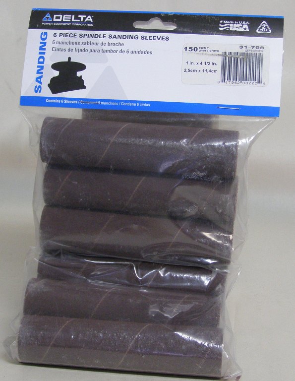 Delta 31-798 1&quot; Sanding Sleeves 4-1/2&quot; 150 grit (pkg/6)
31-798