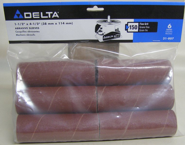Delta 31-807 1-1/2&quot; Sanding Sleeves 4-1/2&quot; 150 grit sleeve (pkg/6)
31-807