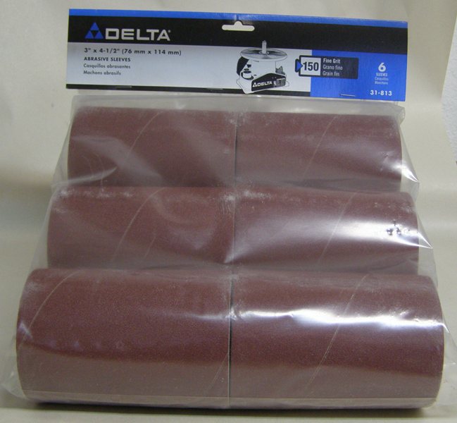 Delta 31-813 3&quot; Sanding Sleeves 4-1/2&quot; 150 grit (pkg/6)
31-813