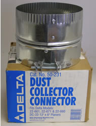 Delta DC-33 Planer Connector, 5" Out. Galv 50-231