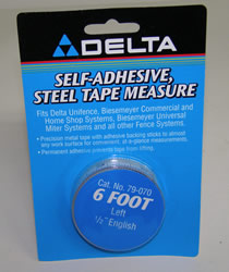 Delta 79-068 6' Right 3/4 English Adhesive-Backed Measuring Tape