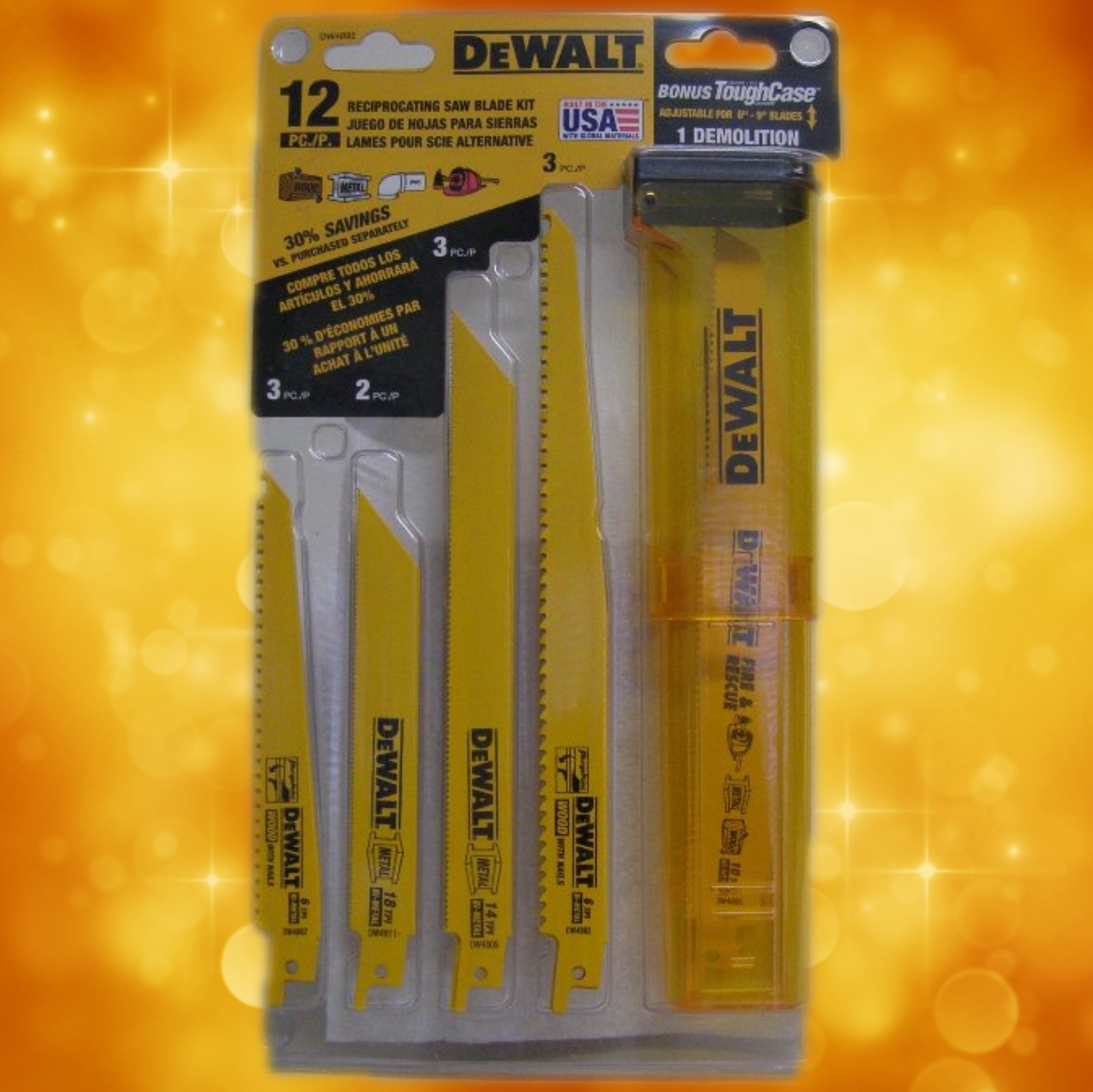 DeWalt Recip Blade 12 PC Recip Blade Set With Case DW4892