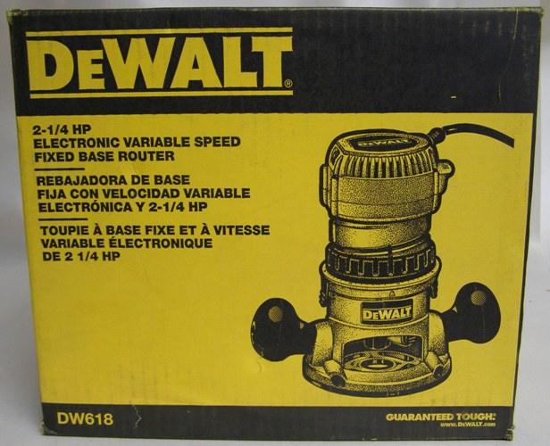 DeWalt DW618 2-1/4 HP (maximum motor HP) EVS Fixed Base Router with Soft Start
DW618