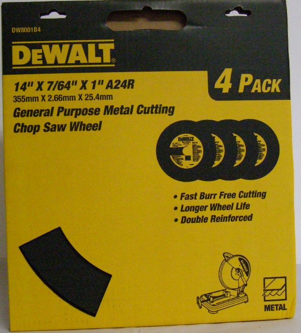 DeWalt DW8001B4 14&quot; General Purpose Chop Saw Wheel - 4 Pack
DW8001B4