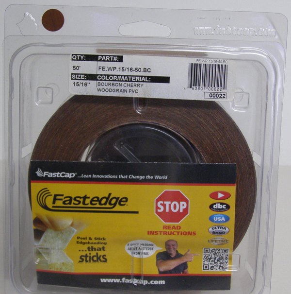 FastCap FE.WP.15/16-50.BC Bourbon Cherry Edge Banding Tape Wood Grain PVC 15/16&quot; 50 ft Roll
FE.WP.15/16-50.BC