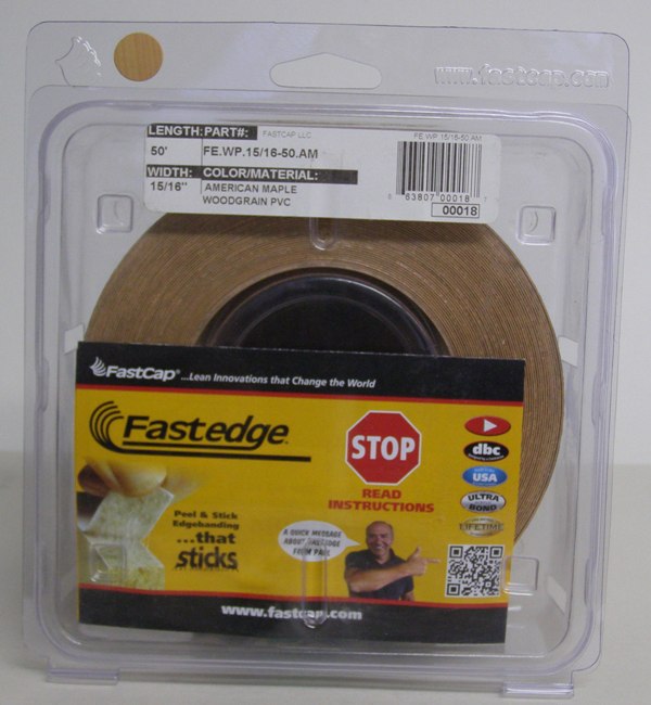 FastCap FE.WP.15/16-50.AM American Maple Edge Banding Tape Wood Grain PVC 15/16&quot; 50 ft Roll
FE.WP.15/16-50.AM