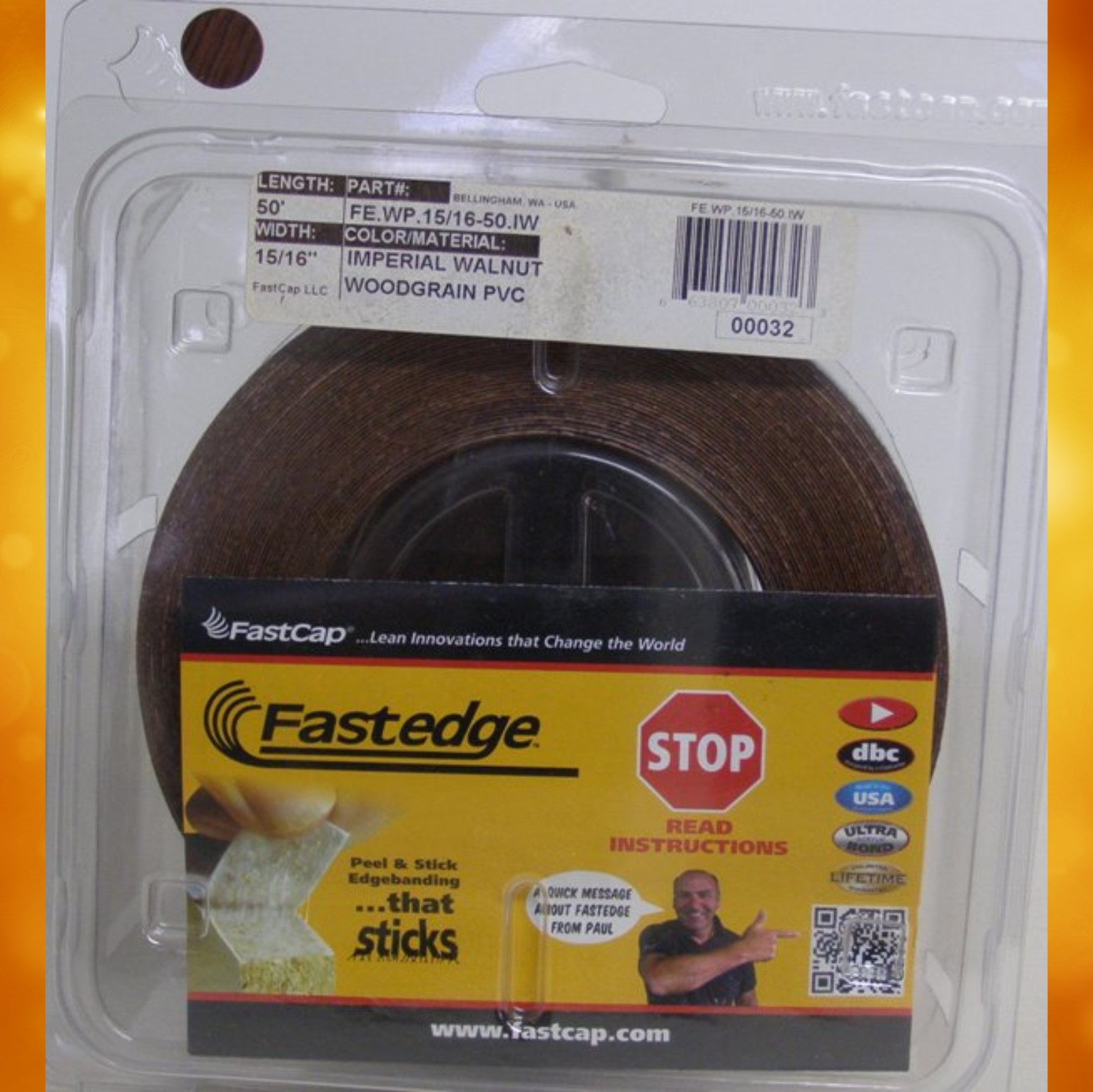 FastCap Imperial Walnut FE.WP.15/16-50.IW Edge Banding Tape PVC 15/16&quot; 50 ft Roll
FE.WP.15/16-50.IW