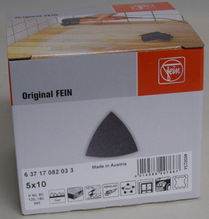 Fein Assorted 60/80/120/180/220 Grit Hook &amp; Loop (50 Sheets) 6-37-17-082-03-3
6-37-17-082-03-3